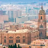 Arial view of Cathedral of Malaga.
