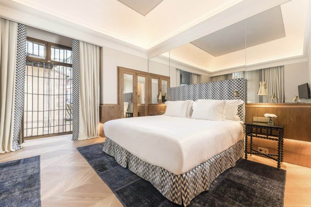 interior of a bedroom at palacio solecio hotel, luxury hotels in Andalucia