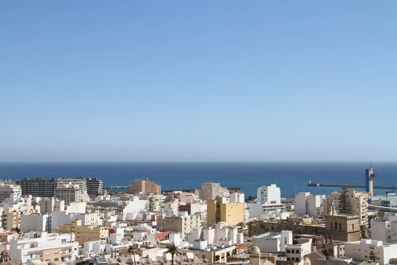 view of almeria, southern spain, andalucia and the sea