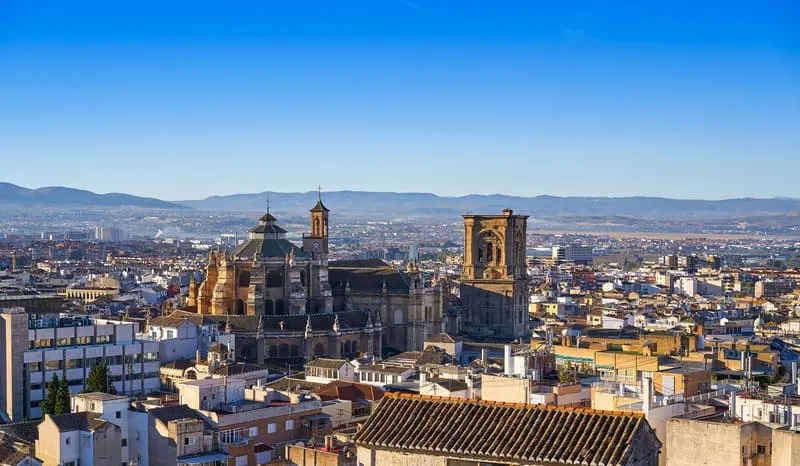 aerial view of Granada Cathedral