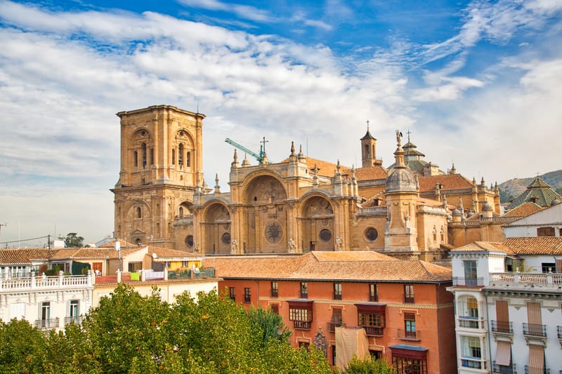 aerial view of the Royal Chapel, one of the best places in Granada