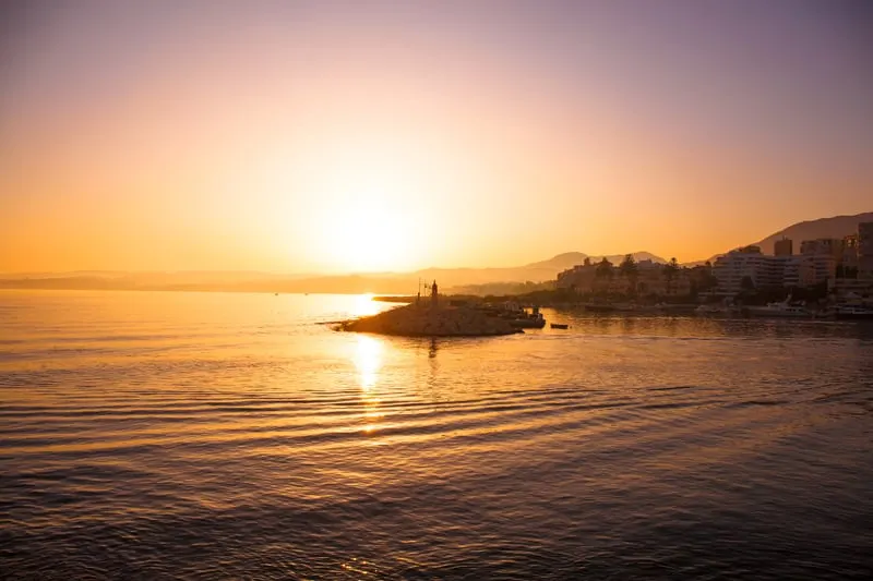 sunset at Casasola Beach Or Atalaya Beach, Estepona