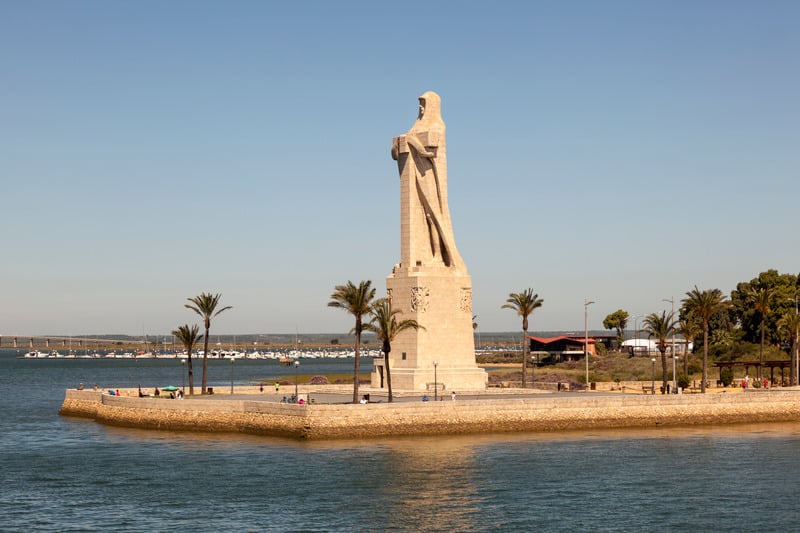 Columbus Monument in Huelva, Andalucia in August