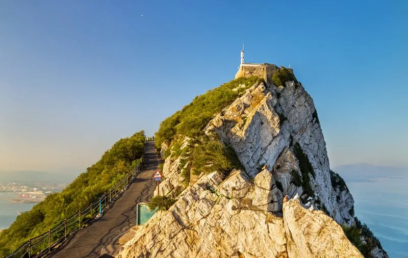 The Rock of Gibraltar, a British overseas territory