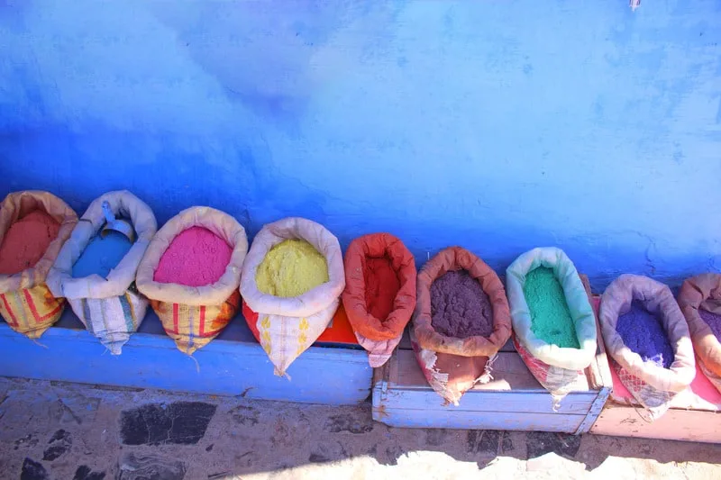 colorful spice in Morocco, day trip from tarifa to morocco