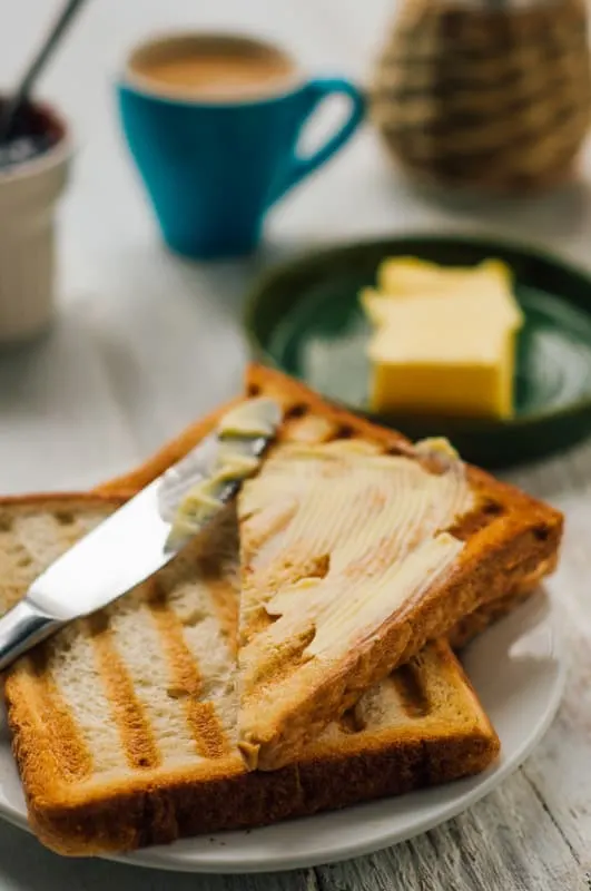 Fresh toast and coffee for breakfast in Cordoba, Spain