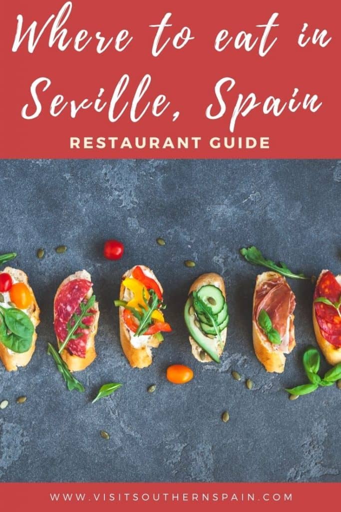 Are you wondering where to eat in Seville, Spain? Find a complete guide with the best restaurants in Seville, Southern Spain. No matter whether you are looking for the best tapas in Seville or where to eat brunch in Seville, this guide takes you to the top places to eat in Seville. If you are looking for the best places to eat in Seville when it comes to coffee or churros, you'll find the best bars recommended by a local! #seville #sevillefood #sevillerestaurants #wheretoeatinseville #tapas