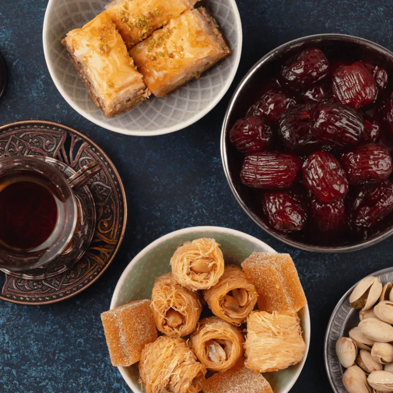 Sweet and savory Arabic delights in Granada, Spain, desserts from granada