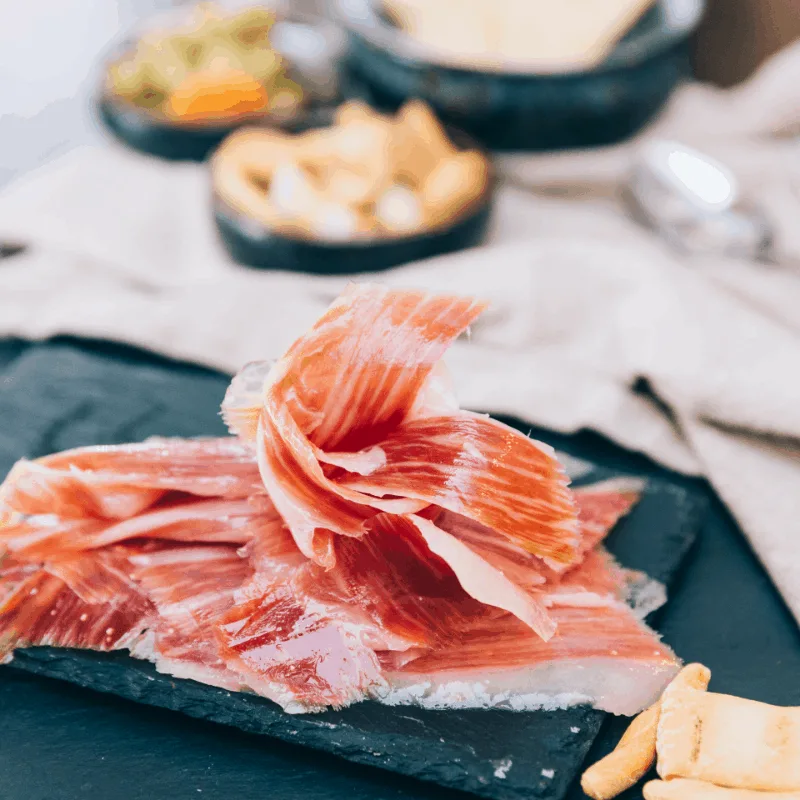 Delicious Iberian Ham, traditional dish in Seville, Spain