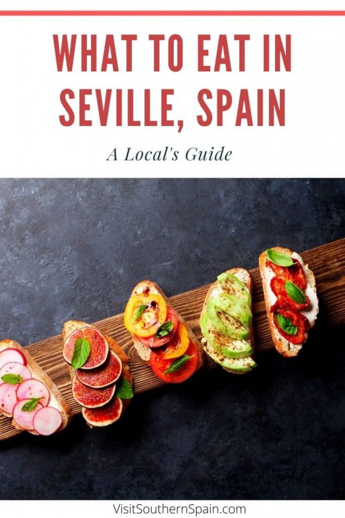 Are you wondering about what to eat in Seville and what's a typical food in Seville, Spain? This ultimate foodie guide by a local introduces you to the best tapas in Seville and best drinks in Seville. You'll also get 1 recommend restaurant in Seville per recommended traditional food from Seville, Andalusia. Thus if you are looking for the best places to eat in Seville, Spain, this guide will tell you where to eat in Seville for traditional food. #seville #sevillefood #sevilletapas #spainfood