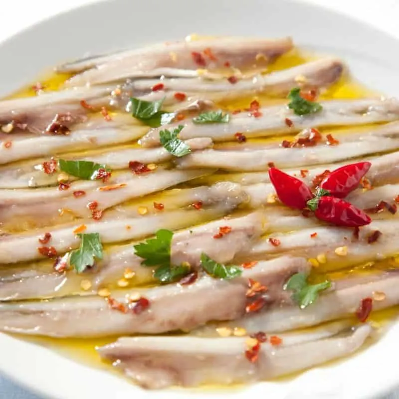 boquerones en vinagre, anchovies in vinagre from spain