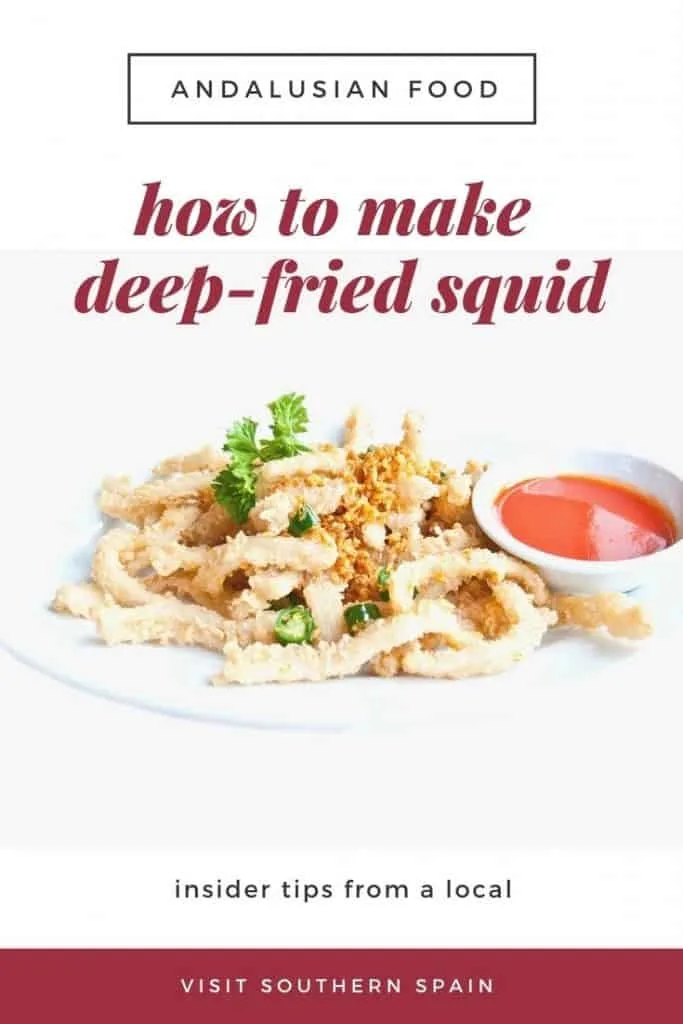 Are you looking for the ultimate fried baby squid recipe from Spain? This popular seafood tapas from Andalusia is a staple on the Mediterranean coast. No wonder that this Spanish recipe is now copied all over the world. Deep-fried baby squid can be easily be made at home and bring some real Spanish flavors to your home. Whether you want to do Spanish tapas recipes or just get inspired for easy Spanish recipes at home, this one is easy to make in less than 30min. #babysquid #friedbabysquid #spain