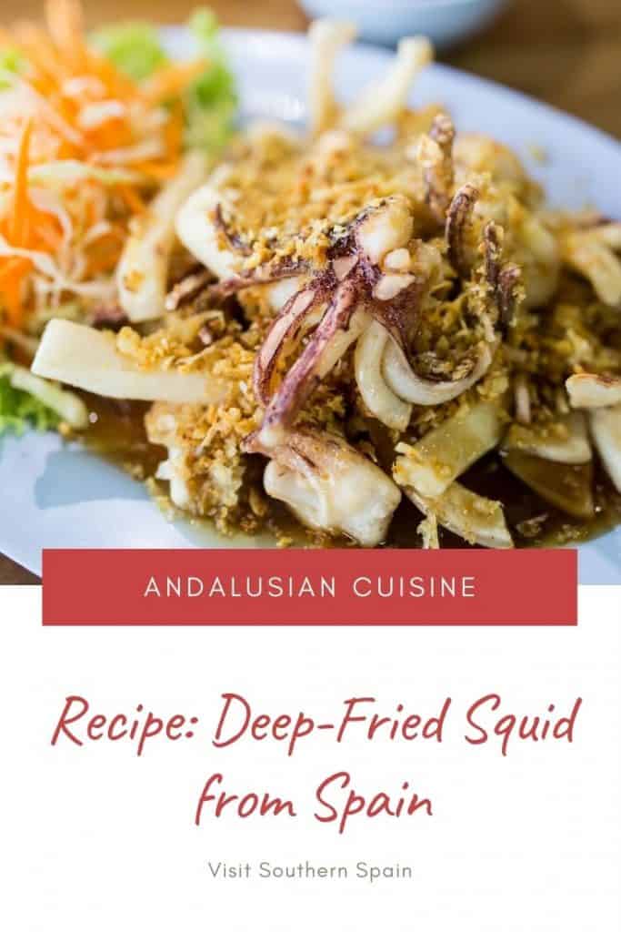 Are you looking for the ultimate fried baby squid recipe from Spain? This popular seafood tapas from Andalusia is a staple on the Mediterranean coast. No wonder that this Spanish recipe is now copied all over the world. Deep-fried baby squid can be easily be made at home and bring some real Spanish flavors to your home. Whether you want to do Spanish tapas recipes or just get inspired for easy Spanish recipes at home, this one is easy to make in less than 30min. #babysquid #friedbabysquid #spain