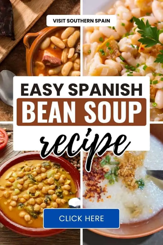 Four different bean recipes and dishes are in a collage. Top photos use white beans, bottom left used chickpeas while botttom right is like a congee.
