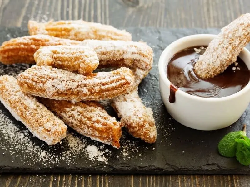 churros with hot thick chocolate