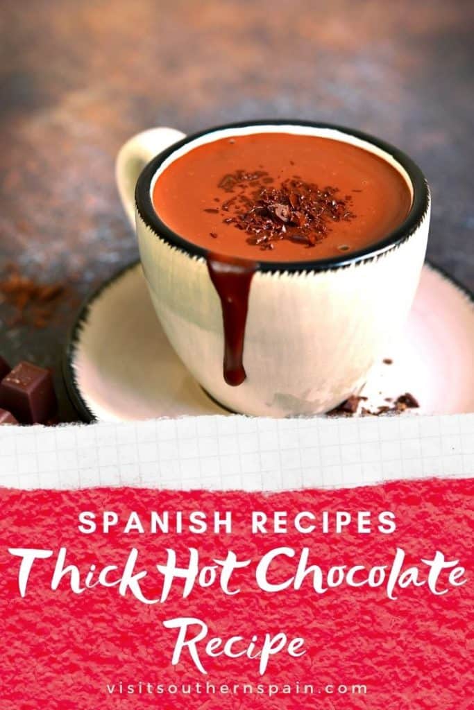 Are you looking for an easy recipe for Spanish hot chocolate? Well this is the ultimate Spanish recipe for hot thick hot chocolate like they serve it in Spain. Indeed Spanish chocolate is unlike hot chocolate from other European countries. This distinguishes this one from other hot chocolate recipes. There is nothing more heart-warming than thick hot chocolate with churros. It's one of the top Spanish foods. #thickhotchocolate #hotchocolate #spanishhotchocolate #hotchocolaterecipes #spanishfood