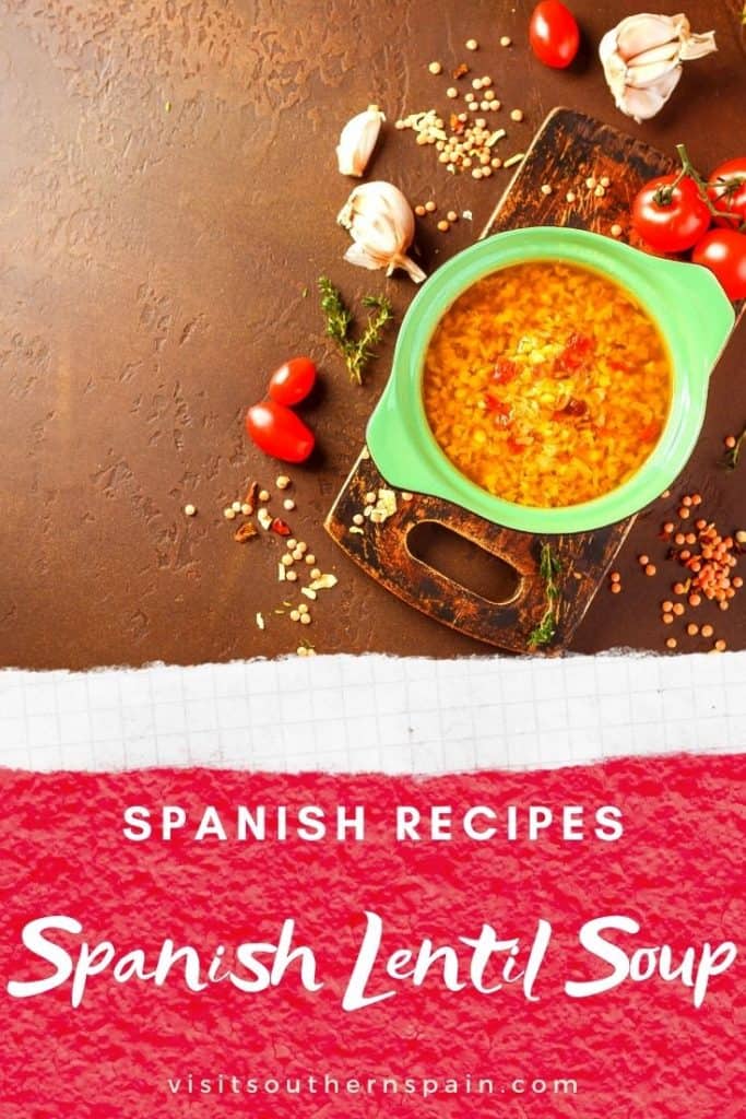 Looking for an easy recipe to make Spanish lentil soup? This is the ultimate recipe card to the traditional Sopa de Lentejas from Spain. When looking for Spanish lentil soup recipes, you'll need to know that there are vegetarian and vegan alternatives to this Spanish staple. Indeed this Spanish lentil soup recipe comes with variations with meat but offers also solutions for vegetarians and vegans. Spanish lentils are one of the most famous Spanish soups and so tasty! #spanishsoups #spanishlentilsoup