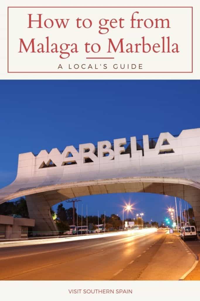 Are you wondering whether to go to Marbella or Malaga? Well, you can have both! This is the ultimate guide on how to get from Malaga to Marbella. Whether you are planning to get to Marbella by bus or visit Marbella by train, this gives you all the information. Also if you're planning to land in Malaga airport and travel from Malaga airport to Marbella, there's an easy way! Get also the best tips to travel from Marbella to Malaga by car. #costadelsol #frommalagatomarbella #marbella #malaga #spain