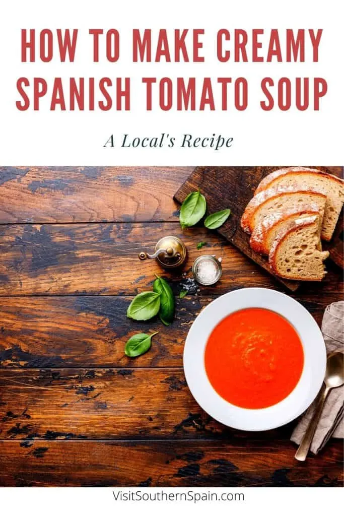 Looking for the best creamy Spanish tomato soup recipe? This Spanish soup recipe is not only super creamy but also quick and easy to do. A classic of Spanish soups! Spanish tomato soup is a staple in southern Spain and in this recipe you'll get one of the simplest ways to do this creamy Spanish soup. This Spanish soup recipe can also be used as a base for a Spanish rice with tomato soup recipe. The best is to serve with warm Spanish bread. #spanishsoups #spanishtomatosoup #spanishfood #spanishfood