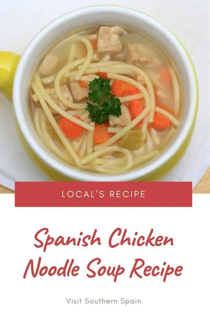Are you looking for an easy Spanish Chicken Noodle Soup Recipe? This is one of the most popular Spanish soups and a must when looking for a Spanish chicken noodle soup. Not only is this a very easy Spanish soup recipe but on top it's healthy. Indeed this Spanish chicken dish comes with many benefits for your health. When looking for Spanish chicken thigh recipes, this Spanish food recipe comes handy. Spanish chicken soup: a homemade recipe #spanishsoups #spanishchickendish #chickennoodlesoup