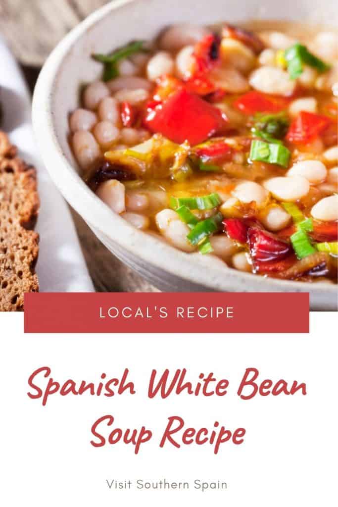 Are you looking for an easy Spanish White Bean Soup Recipe? This is the one! If you love Spanish soups or bean soup recipes, you'll love this hearty and healthy Spanish White Bean Soup Recipe. Indeed this Spanish bean soup recipe comes with many benefits for your health. There are many variations of this Spanish soup recipe, you can do it with garbanzo beans (chickpea soup from Spain) or make Spanish beans and potatoes with this base recipe. #spanishsoups #spanishfood #spanishbeansoup #beansoup