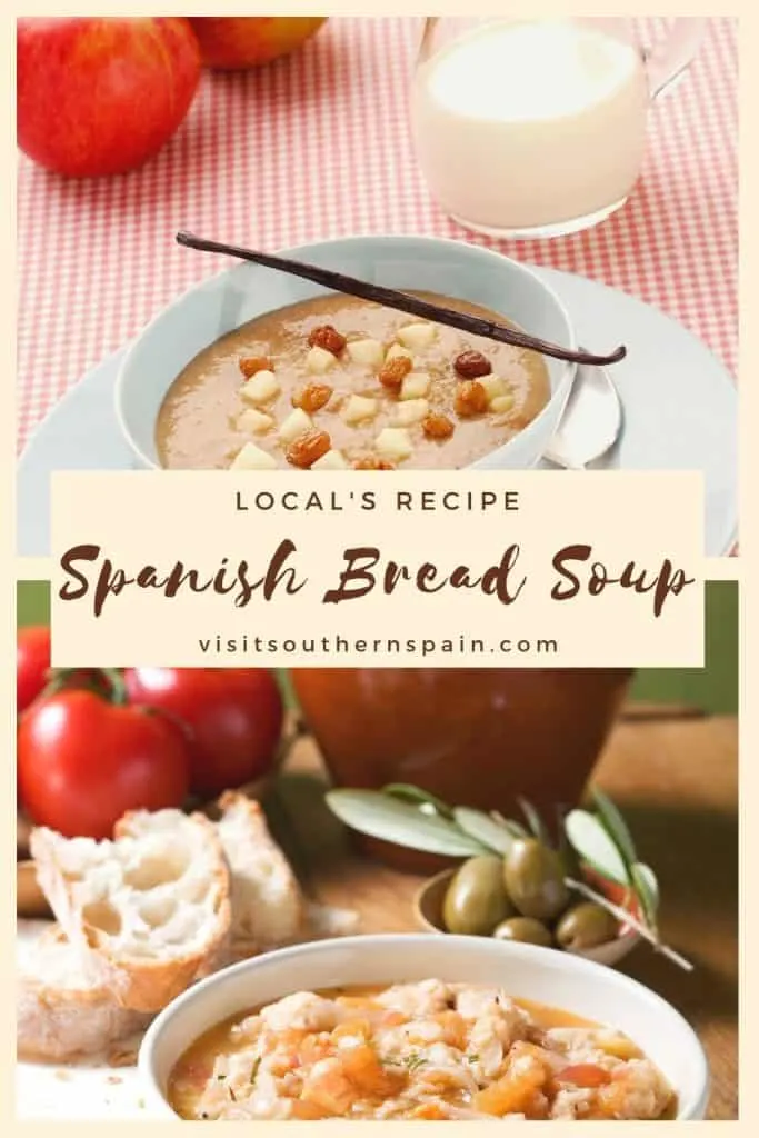 Are you wondering how to make Spanish bread soup? This is an easy Spanish soup recipe that you can make at home. If you're looking for easy Spanish recipes this one is a great idea! Indeed it's one of the most popular Spanish soups. It's easy to make and tasty. It can be served in bread soup bowls which is a creative way of serving this healthy Spanish soup.. It's also one of the top Andalusian foods out there! #spanishsoups #spanishbreadsoup #breadsoup #souprecipes