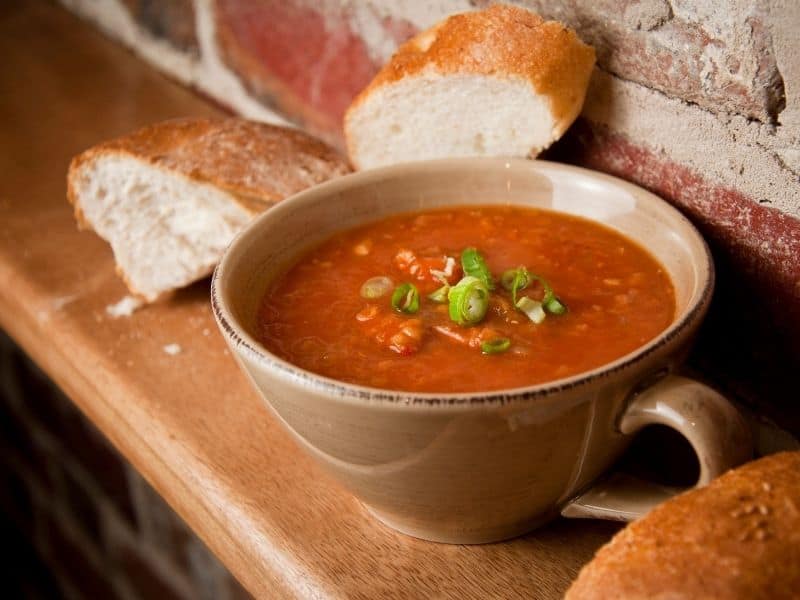 spanish chorizo soup recipe closeup