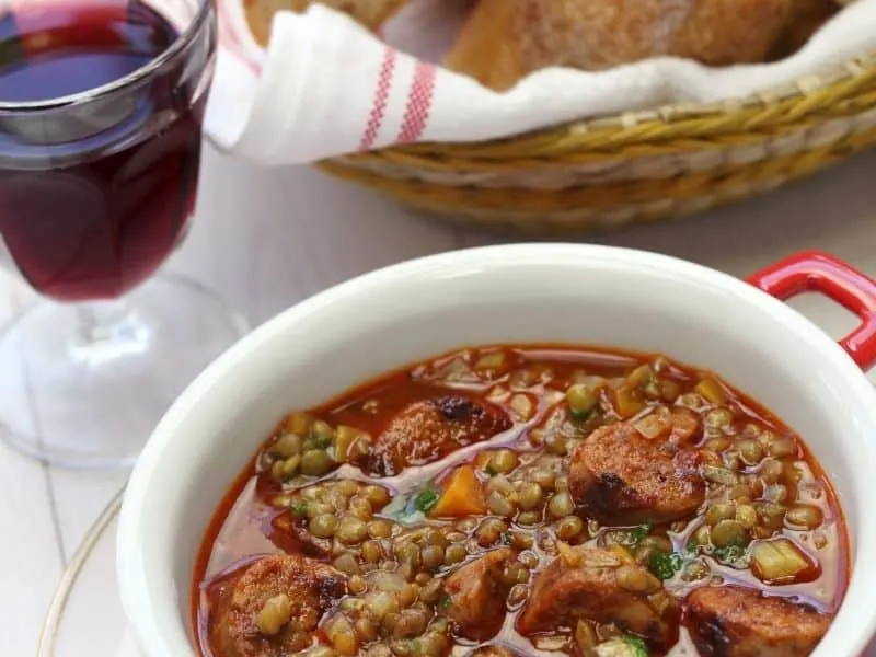 spanish lentil soup with chorizo 1 - 28 Best Spanish Soup Recipes