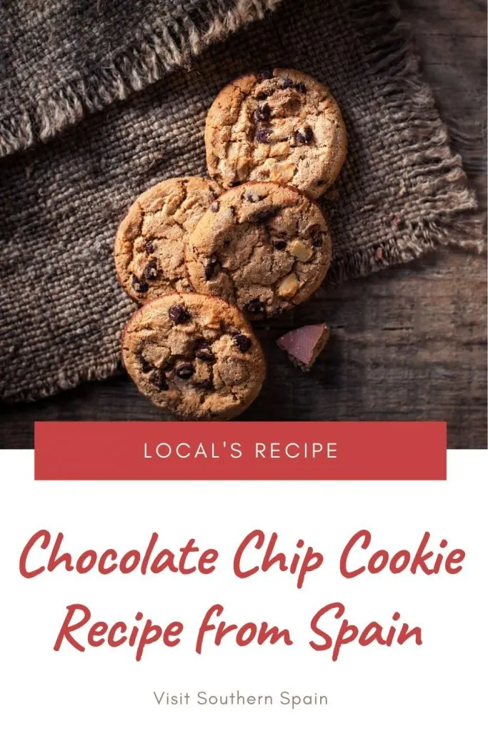 Are you looking for a Spanish Chocolate Chip Cookie Recipe? This is the easiest chocolate chip cookie recipe that you'll find online. This chewy chocolate chip recipe is simple to make and will satisfy the sweet tooth of your entire family. If you're looking for a quick and delicious dessert then you can't go wrong with our authentic Spanish chocolate chip cookie. For the chocolate lover, this is the ultimate chocolate chip cookie recipe. #chocolatechipcookie #spanishrecipe #cookie