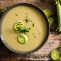 Leek and Celery Soup recipe closeup