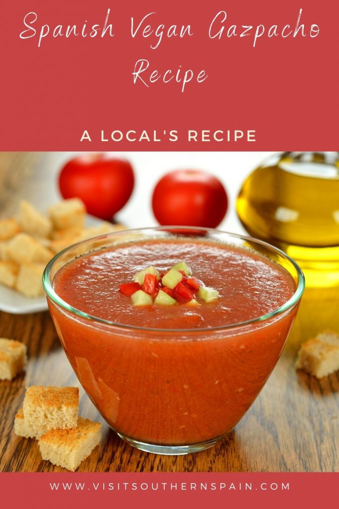 Are you looking for a Spanish Vegan Gazpacho Recipe? You'll never know how easy and delicious this vegan soup is until you've tried it. This is a low carb vegan recipe that can help you beat the heat this summer. You don't have to look for vegan lunch recipes for the raw vegan gazpacho is also a cheap vegan recipe that is ready in no time. You will be amazed at how flavourful and refreshing this cold soup is, thanks to the fresh vegetables. #vegangazpacho #vegansoup #coldspanishsoup #gazpacho