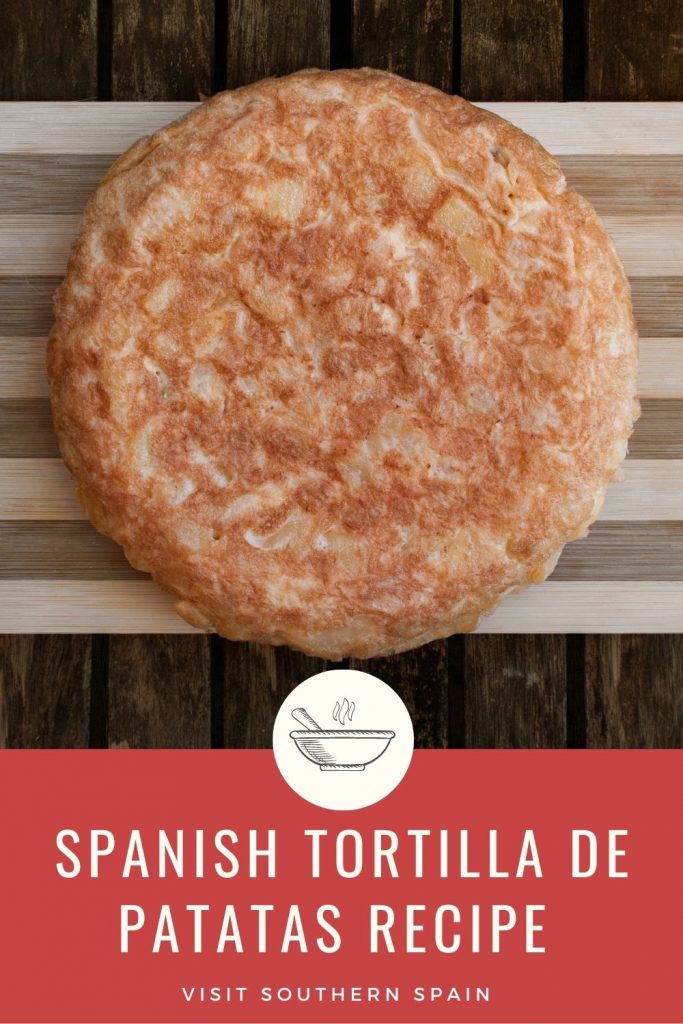 Are you looking for a Tortilla de Patatas recipe? This Spanish tortilla recipe is Spain's most iconic recipe. The ingredients are straightforward, white onion, eggs, and potatoes, yet the taste is like no other. It's an easy omelette that requires a minimum of effort and it's ready in not time. The tortilla de patatas recipe can be served at any time but starting your day with a traditional Spanish breakfast is just what you need! #tortilladepatatas #spanishomelette #spanishbreakfast #tortilla