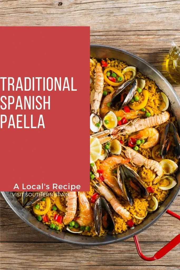 Are you looking for a Traditional Spanish Paella Recipe? There's nothing that better describes Spanish cuisine as Spanish paella does. This the best seafood paella recipe and now you can do it yourself. The flavors will for sure take you back to your holiday in Spain. The seafood paella recipe is the perfect dish if you want strong seafood aromas combined with the special paella seasoning. This traditional paella is hearty and savory! #spanishpaella #paellarecipe #paella #traditionalpaella
