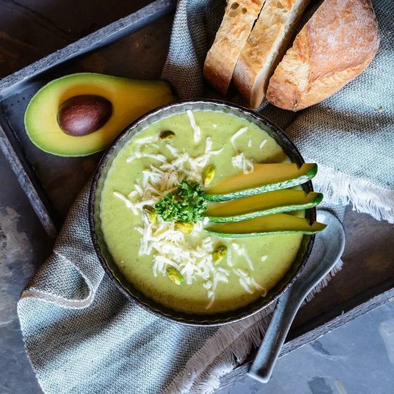 avocado in soup