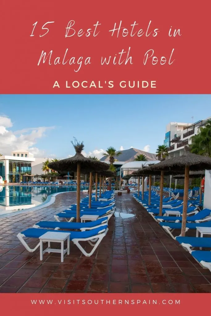Are you looking for the best hotels in Malaga with pool? If a hotel with a pool is what you desire when visiting Malaga, Spain check out our guide to the best hotels with a pool in this charming Andalusian city. You can choose from beachfront hotels, hotels with indoor pool, or budget hotels. Nothing compares to a relaxing holiday by the pool in the beautiful Malaga city. Here are the 15 best hotels in Malaga with pool right now. #malaga #andalucia #hotelswithpool #poolhotels #holidayinspain
