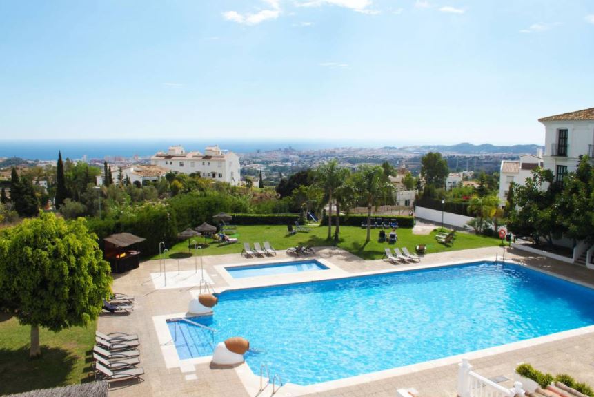 pool area at a hotel in Mijas, where to stay near Malaga