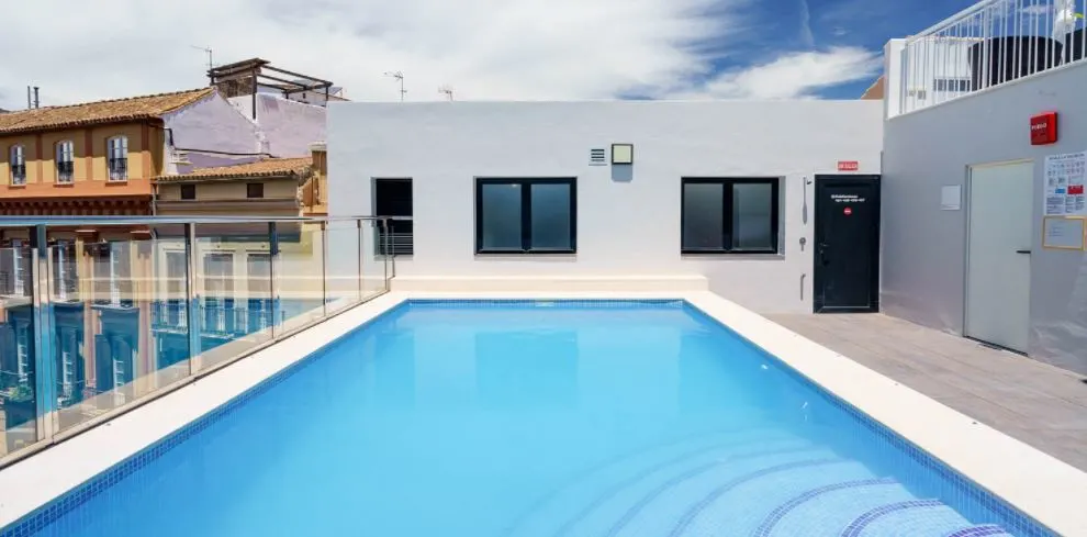 pool area at Exe Málaga Museos, one of the budget hotels in Malaga