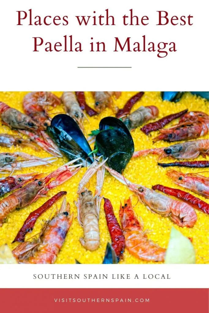 Do you want to know which are the 13 Places with the Best Paella in Malaga? You are in the right place! We gathered some of the best restaurants where you can eat authentic Spanish paella in Malaga. Nothing compares to a traditional paella, served directly from the pan with fresh and local seafood or fish. Whether you want a seafood paella, chicken paella, or vegan one, you can find it all in Malaga and you can read all about it in our guide. #bestpaella #paellainmalaga #paellarestaurant #paella