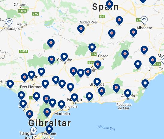Map - The Best Hotels in Andalucia for Every Budget