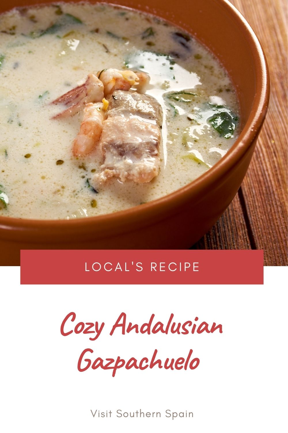 Do you want to try a cozy Andalusian Gazpachuelo recipe? This delicious recipe is what you'd describe as comfort food. The fish chowder is just perfect for the cold days, as it's a hot Spanish soup. The fish soup recipe is easy to make, doesn't require many ingredients, and the best part, it has a creamy consistency thanks to the mayonnaise. This soup is also known as gazpachuelo malagueño since it originates from Malaga. Try this savory soup now! #gazpachuelo #andalusiansoup #fishsoup #chowder