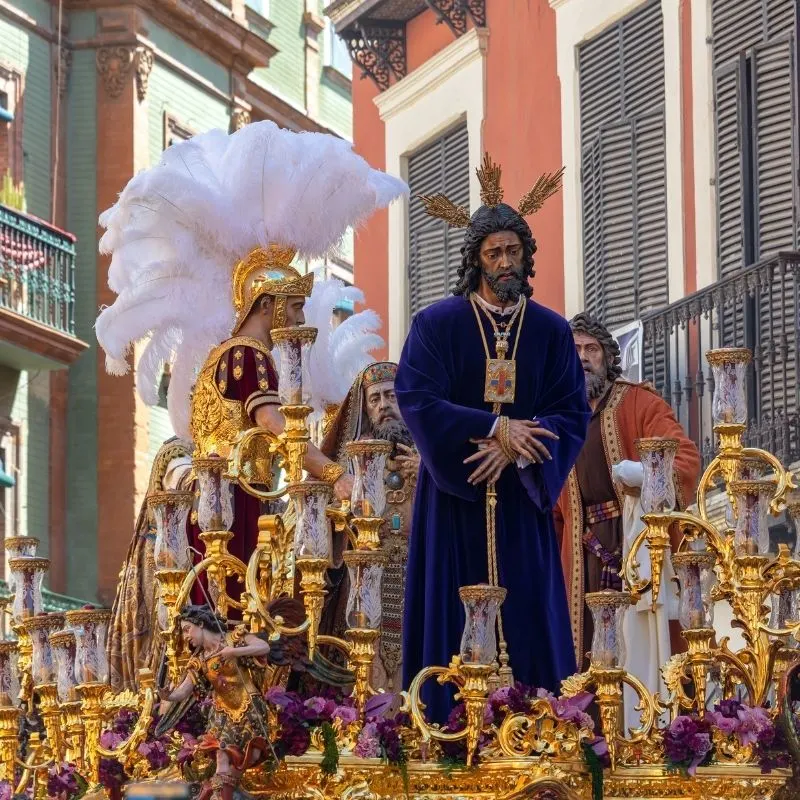 photo of a Jesus statue being paraded through the city, Where Is Semana Santa Celebrated In Spain