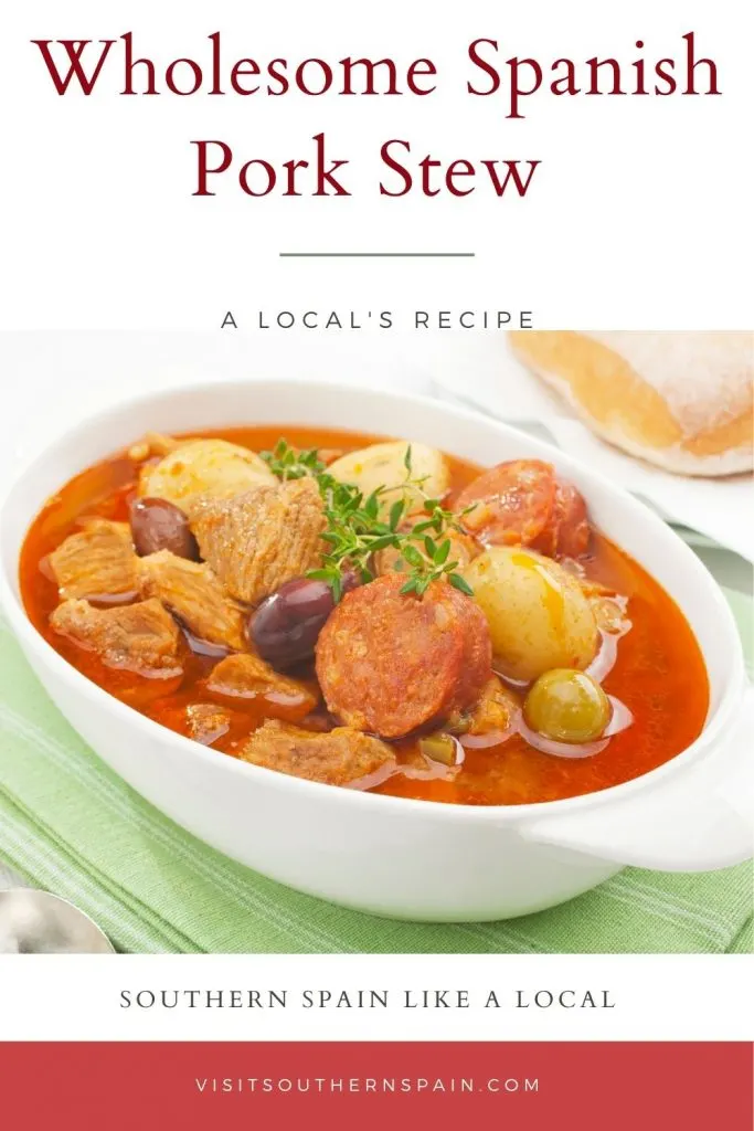 Are you looking for a Spanish pork stew recipe? You've never tried a more delicious and savory pork stew than this Gypsy stew! This Spanish-style pork stew has a perfect combination of vegetables, legumes, and pork meats and will make a stew advocate from the first bite. The hearty stew originates from Andalucia and is one of the most beloved pork stew recipes in Southern Spain. Learn how to make Olla Gitana with our recipe. #spanishporkstew #ollagitana #gypsystew #porkstew #spanishstew