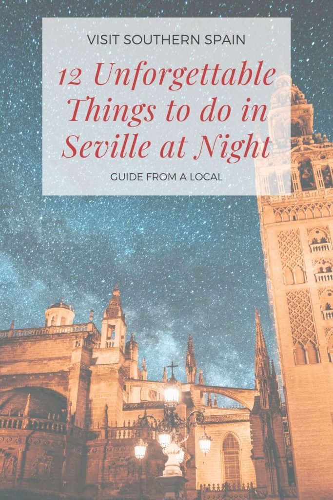 Are you looking for things to do in Seville at night? Our list of the most interesting activities to do at night is a must-read if you are on a journey to the beautiful Andalusian town of Seville. Watch a flamenco show, dance in one of Seville's nightclubs, or enjoy a chill night, tasting tapas. The choice is yours! Check out our guide to the 12 unforgettable things to do in Seville at night right now! # thingstodoatnight #sevilleatnight #seville #nightlife #andalucia
