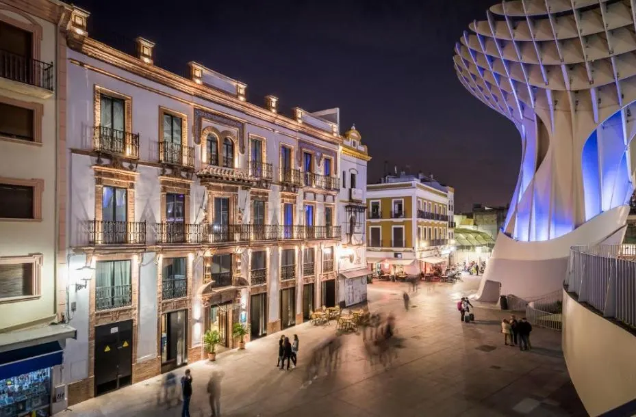 outside of the Hotel Casa de Indias By Intur near Metropol Parasol