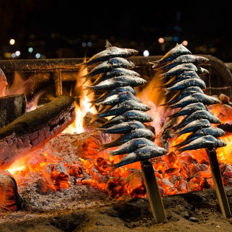 Espetos. The sardine ones are a Malaga cuisine classic