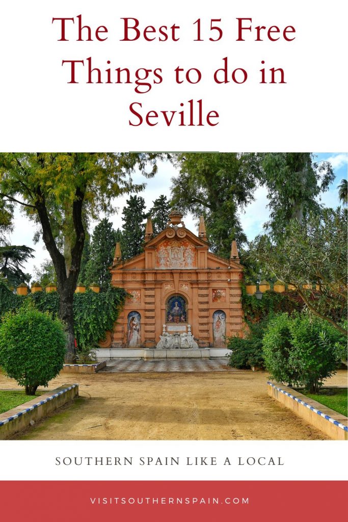 Are you looking for free things to do in Seville? We've come to the rescue with this extended travel guide to Seville and its most beautiful free attractions. There are plenty f free things to do in Seville, from museum visits to long walks along the Guadalquivir River or through the gardens of Alcazar. Here are the 15 Free Things to do in Seville for a perfect holiday where you can enjoy this beautiful and sunny Andalucian city. #freethingsinseville #seville #freethingstodo #andalucia #spain