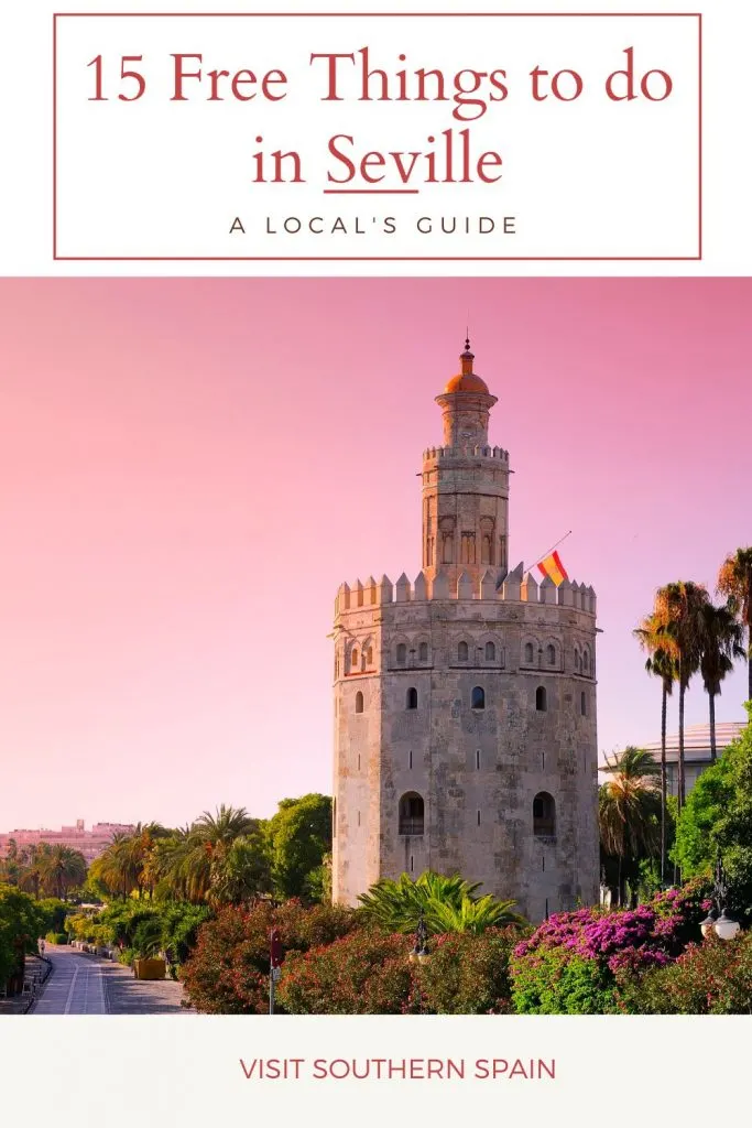 Are you looking for free things to do in Seville? We've come to the rescue with this extended travel guide to Seville and its most beautiful free attractions. There are plenty f free things to do in Seville, from museum visits to long walks along the Guadalquivir River or through the gardens of Alcazar. Here are the 15 Free Things to do in Seville for a perfect holiday where you can enjoy this beautiful and sunny Andalucian city. #freethingsinseville #seville #freethingstodo #andalucia #spain