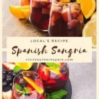 Do you want to try the best refreshing Spanish Sangria recipe? This summer Sangria recipe comes straight from Southern Spain and it's one of the most famous Spanish alcoholic drinks. This easy Sangria is a perfect combination of red wine and fresh fruits which gives it a unique and sweet flavor. Impress your guests with this sweet Sangria wine but keep in mind you'll need a big portion of it - the Sangria jar will be empty in a blink of an eye. #spanishsangria #sangria #sweetsangria #spanishwine