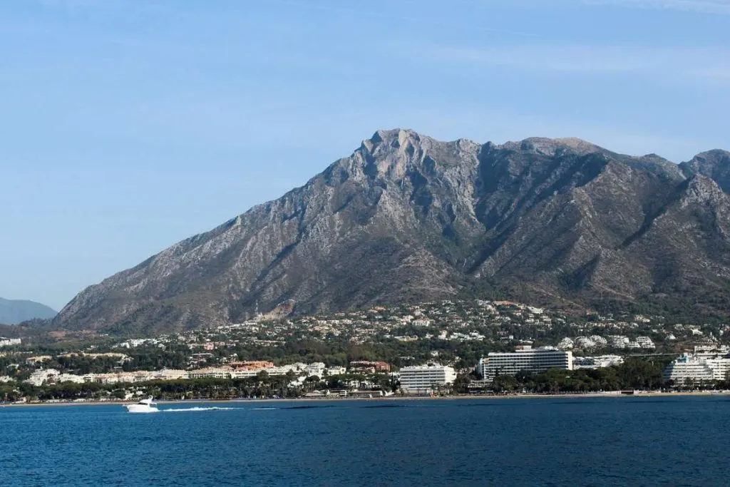 view of the port in Marbella, a day trip from Malaga in Winter