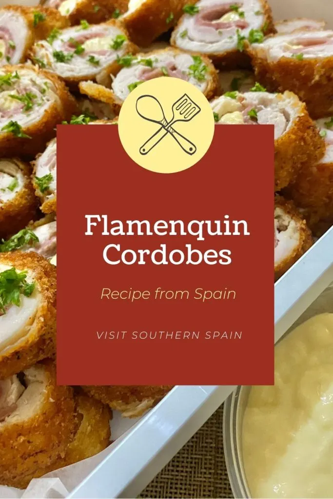 Are you looking for Flamenquines Cordobeses Recipe? Then you must try our recipe for the best cordobeses you've ever eaten. The fried pork roll is a tapas recipe from Cordoba and is a pork loin file filled with savory serrano ham and mozzarella cheese. Once it's fried and you cut into it, you won't be able to stop eating them. The Flamenquín is perfect for a summer dinner party or just as a tapas next to some beers. #flamenquinescordobeses #flamenquin #spanishporkroll #friedporkrolls #tapas